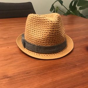 Fedora Straw Fedora with Denim Band